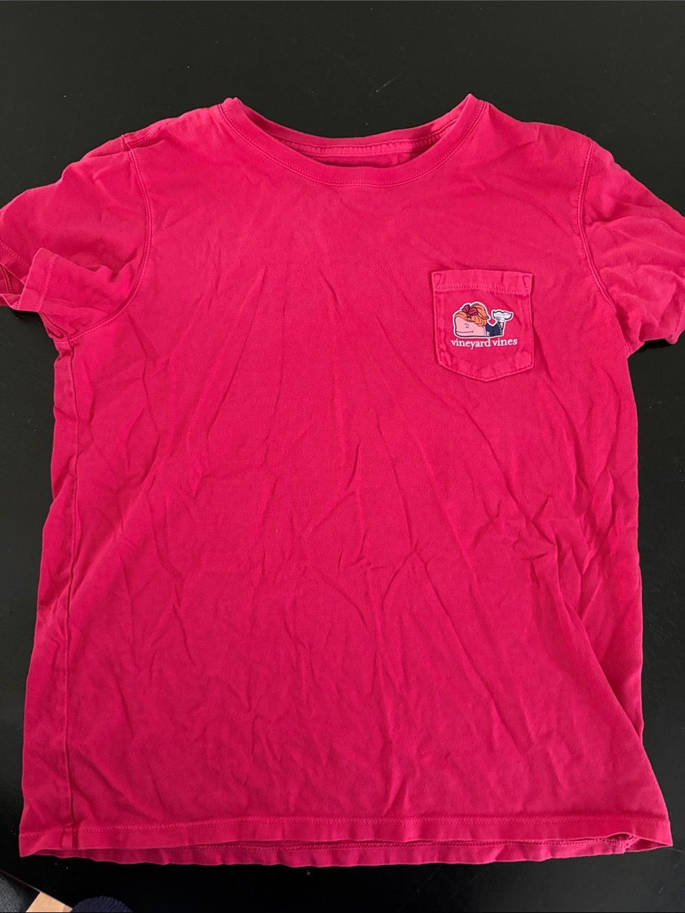 Vineyard Vines Kids Hot Pink Pocket Tee